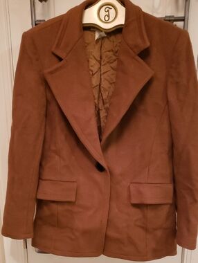 Guy Laroche Brown Single-Button Wool-Blend Blazer
